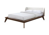 Lenzburg Walnut/Beige King Platform Bed from Furniture of America - Luna Furniture