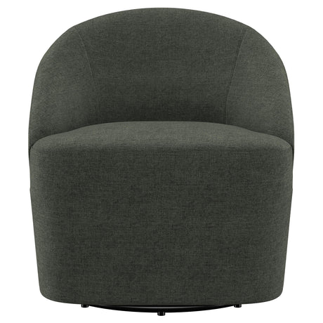 Leon Hunter Green Upholstered Accent Swivel Barrel Chair from Coaster - Luna Furniture