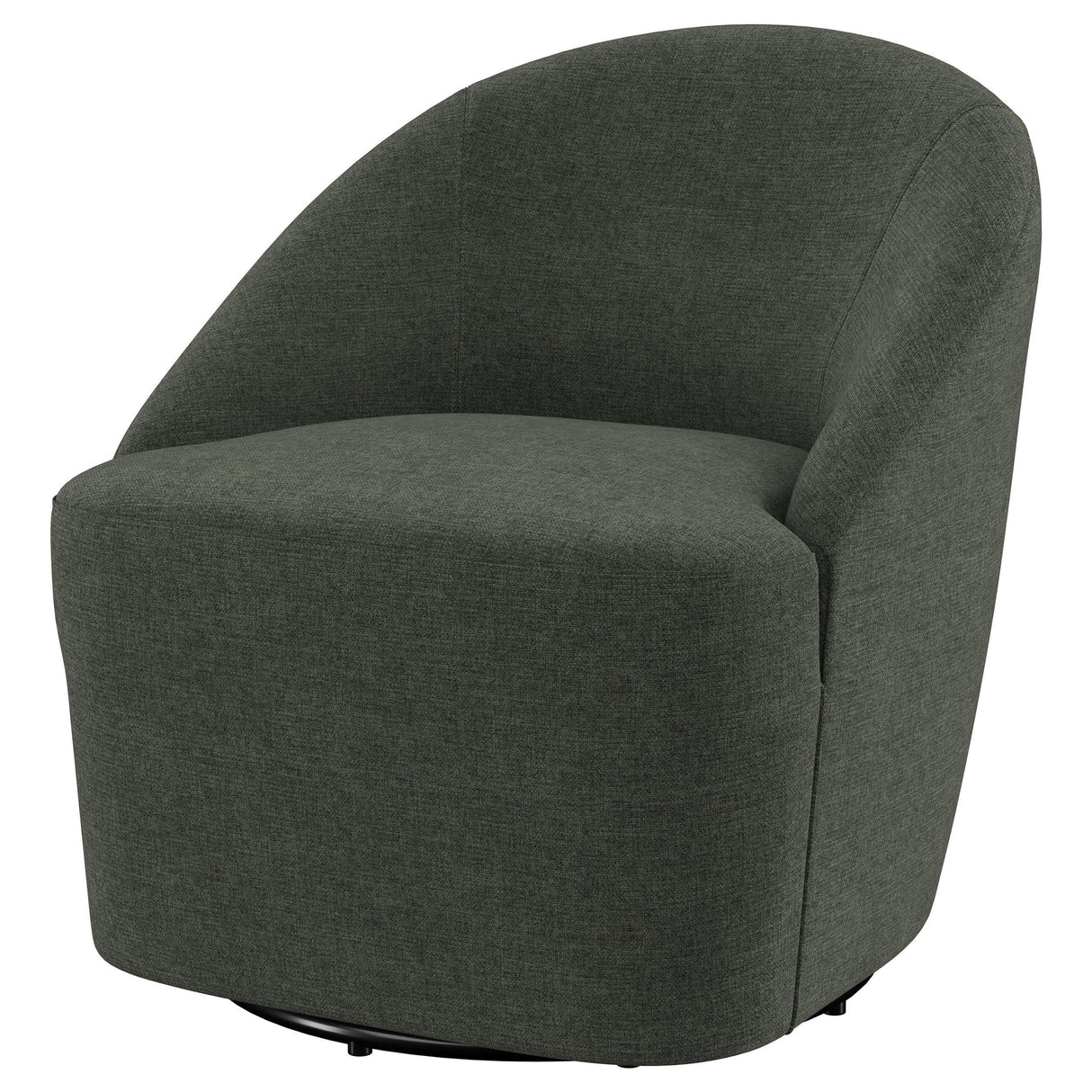 Leon Hunter Green Upholstered Accent Swivel Barrel Chair from Coaster - Luna Furniture