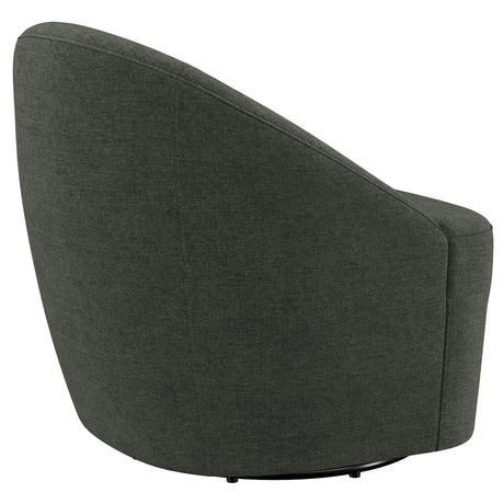 Leon Hunter Green Upholstered Accent Swivel Barrel Chair from Coaster - Luna Furniture