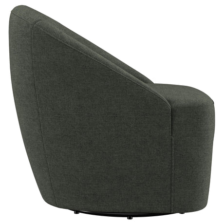 Leon Hunter Green Upholstered Accent Swivel Barrel Chair from Coaster - Luna Furniture