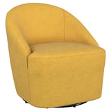 Leon Mustard Yellow Upholstered Accent Swivel Barrel Chair from Coaster - Luna Furniture