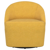 Leon Mustard Yellow Upholstered Accent Swivel Barrel Chair from Coaster - Luna Furniture