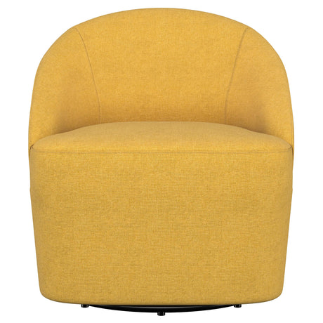 Leon Mustard Yellow Upholstered Accent Swivel Barrel Chair from Coaster - Luna Furniture