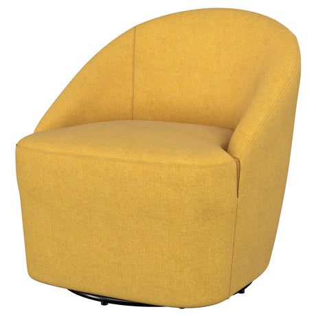 Leon Mustard Yellow Upholstered Accent Swivel Barrel Chair from Coaster - Luna Furniture