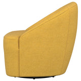 Leon Mustard Yellow Upholstered Accent Swivel Barrel Chair from Coaster - Luna Furniture