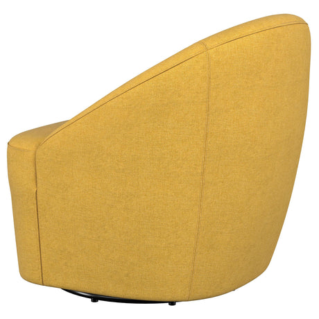 Leon Mustard Yellow Upholstered Accent Swivel Barrel Chair from Coaster - Luna Furniture