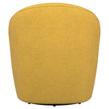 Leon Mustard Yellow Upholstered Accent Swivel Barrel Chair from Coaster - Luna Furniture