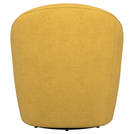 Leon Mustard Yellow Upholstered Accent Swivel Barrel Chair from Coaster - Luna Furniture