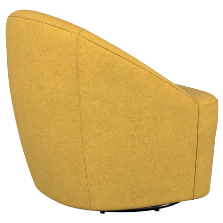 Leon Mustard Yellow Upholstered Accent Swivel Barrel Chair from Coaster - Luna Furniture