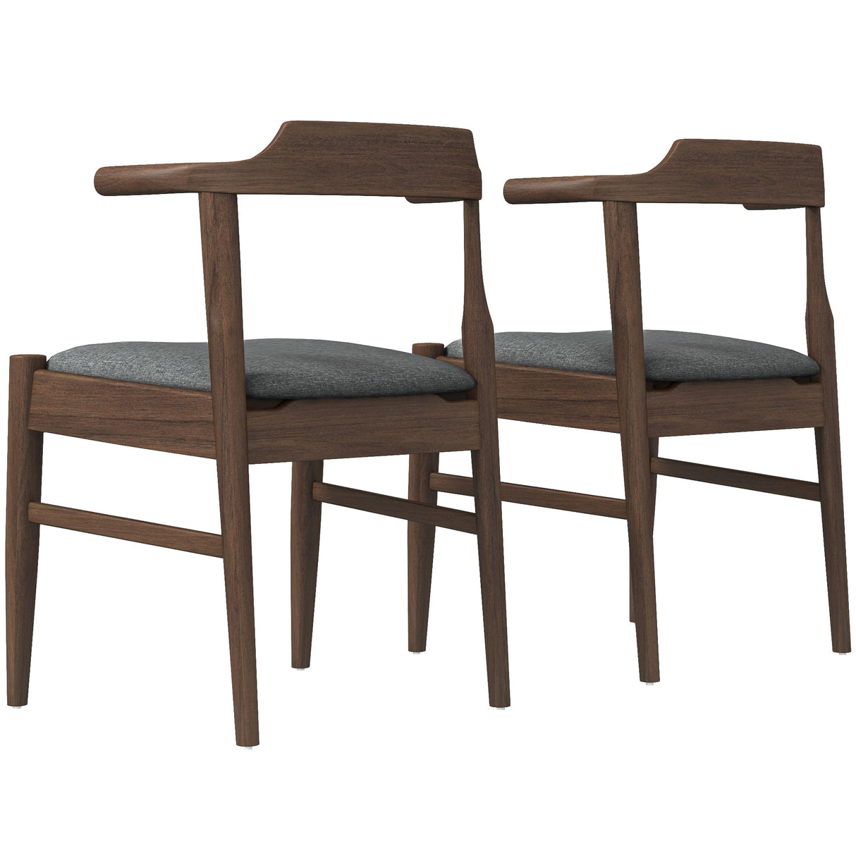 Leon Mid-Century Modern Grey Fabric Dining Chair (Set of 2) from Ashcroft Furniture - Luna Furniture