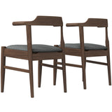 Leon Mid-Century Modern Grey Fabric Dining Chair (Set of 2) from Ashcroft Furniture - Luna Furniture