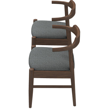 Leon Mid-Century Modern Grey Fabric Dining Chair (Set of 2) from Ashcroft Furniture - Luna Furniture