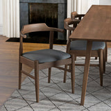 Leon Mid-Century Modern Grey Fabric Dining Chair (Set of 2) from Ashcroft Furniture - Luna Furniture