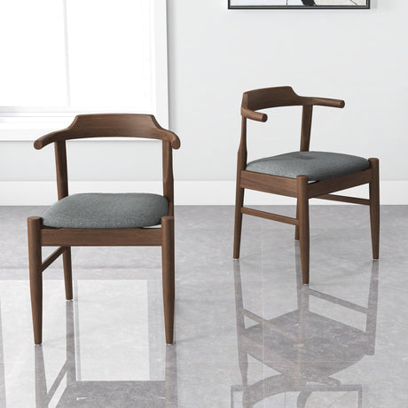Leon Mid-Century Modern Grey Fabric Dining Chair (Set of 2) from Ashcroft Furniture - Luna Furniture