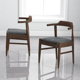 Leon Mid-Century Modern Grey Fabric Dining Chair (Set of 2) from Ashcroft Furniture - Luna Furniture