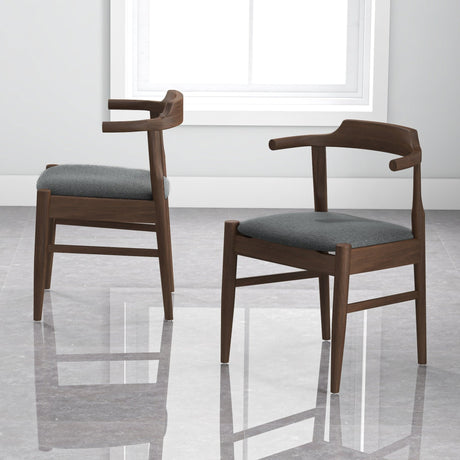 Leon Mid-Century Modern Grey Fabric Dining Chair (Set of 2) from Ashcroft Furniture - Luna Furniture