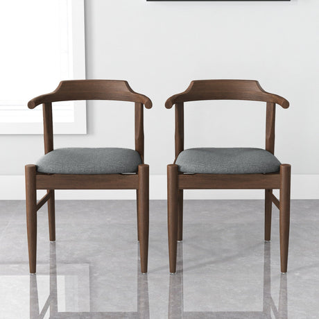 Leon Mid-Century Modern Grey Fabric Dining Chair (Set of 2) from Ashcroft Furniture - Luna Furniture
