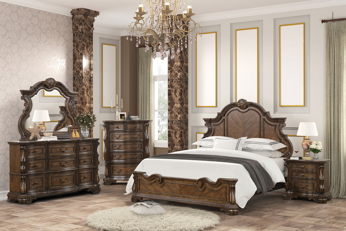 Leovanni Dark Brown Bombay Queen Bed from Furniture of America - Luna Furniture