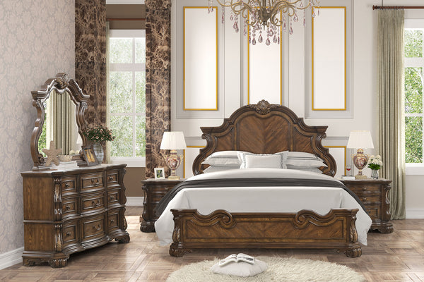 Leovanni Dark Brown Bombay King Bed