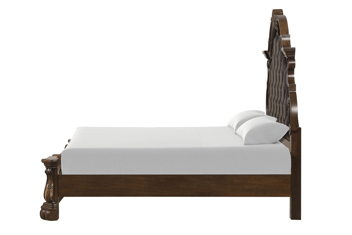 Leovanni Dark Brown Bombay Tufted Queen Bed from Furniture of America - Luna Furniture