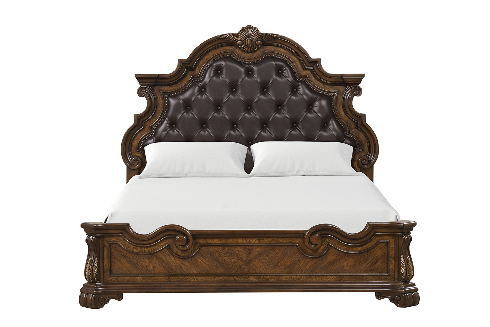 Furniture of America Leovanni Dark Brown Bombay Tufted Queen Bed