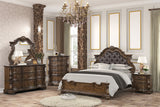 Leovanni Dark Brown Bombay Tufted Queen Bed from Furniture of America - Luna Furniture