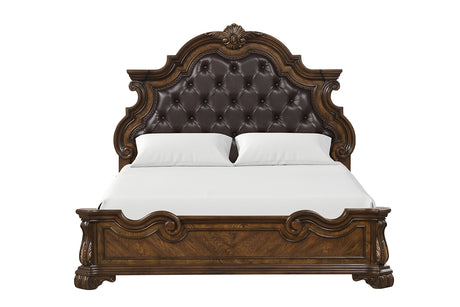 Leovanni Dark Brown Bombay Tufted King Bed from Furniture of America - Luna Furniture