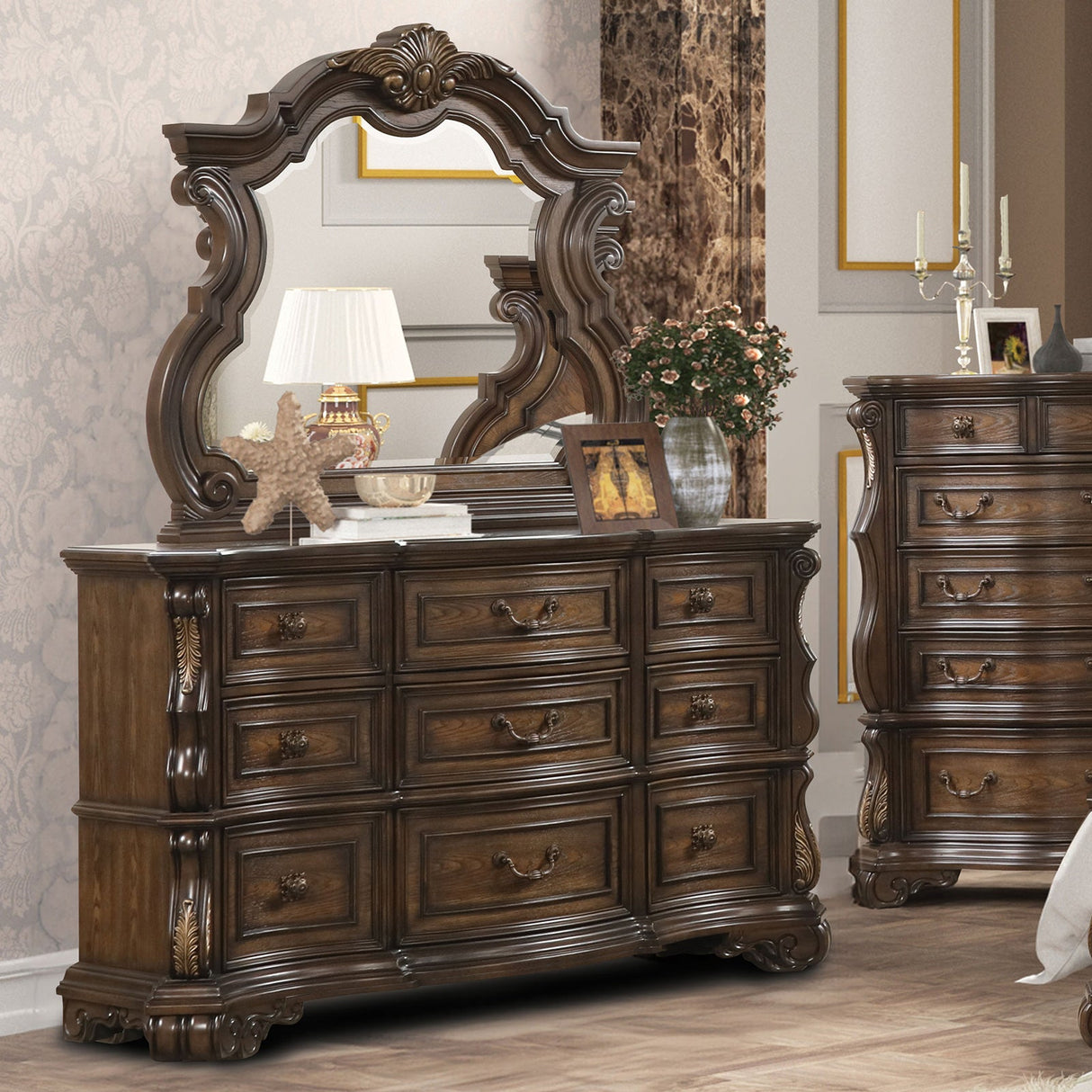gold and brown dresser HD-8018 DRESSER/BUFFET Homey Design Inc