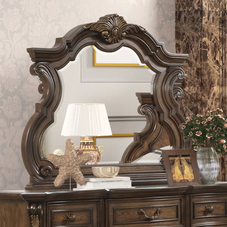 Leovanni Dark Brown Mirror (Mirror Only) from Furniture of America - Luna Furniture