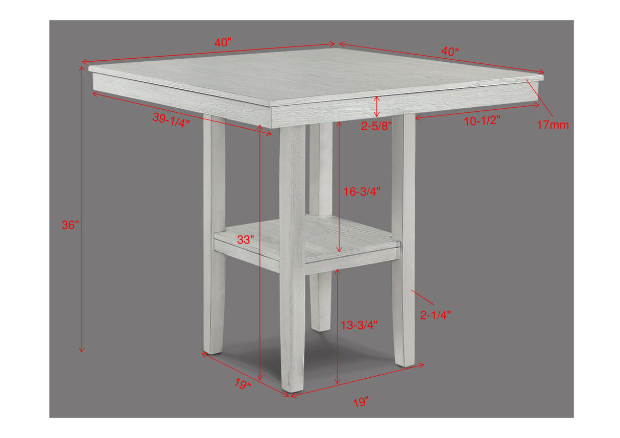 Lester Driftwood 5-Piece Counter Height Set from Crown Mark - Luna Furniture