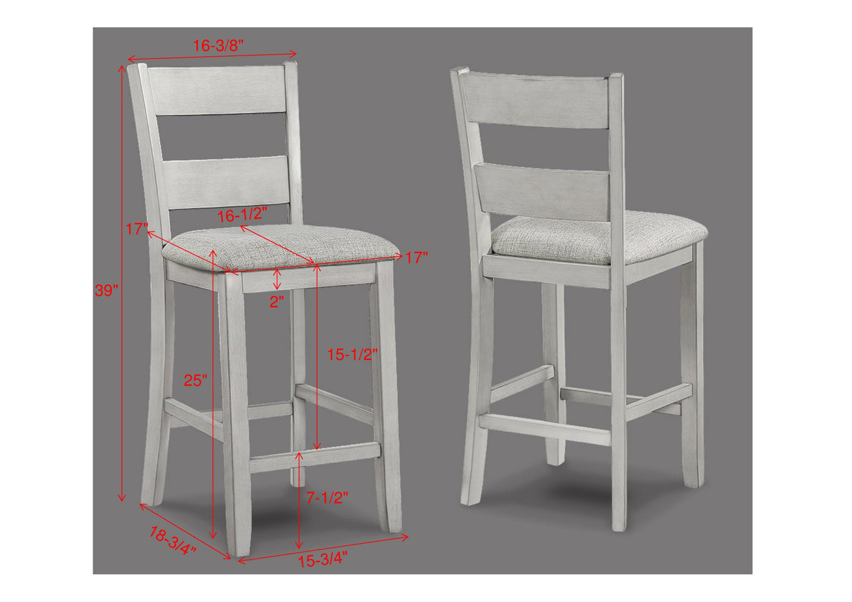Lester Driftwood 5-Piece Counter Height Set from Crown Mark - Luna Furniture