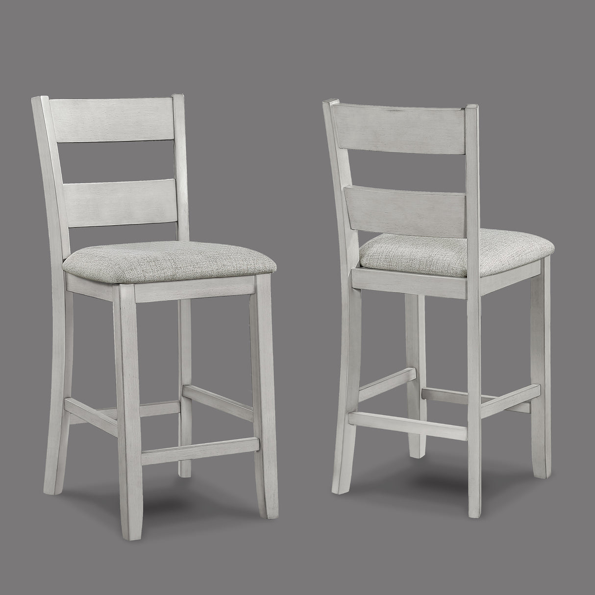Lester Driftwood 5-Piece Counter Height Set from Crown Mark - Luna Furniture