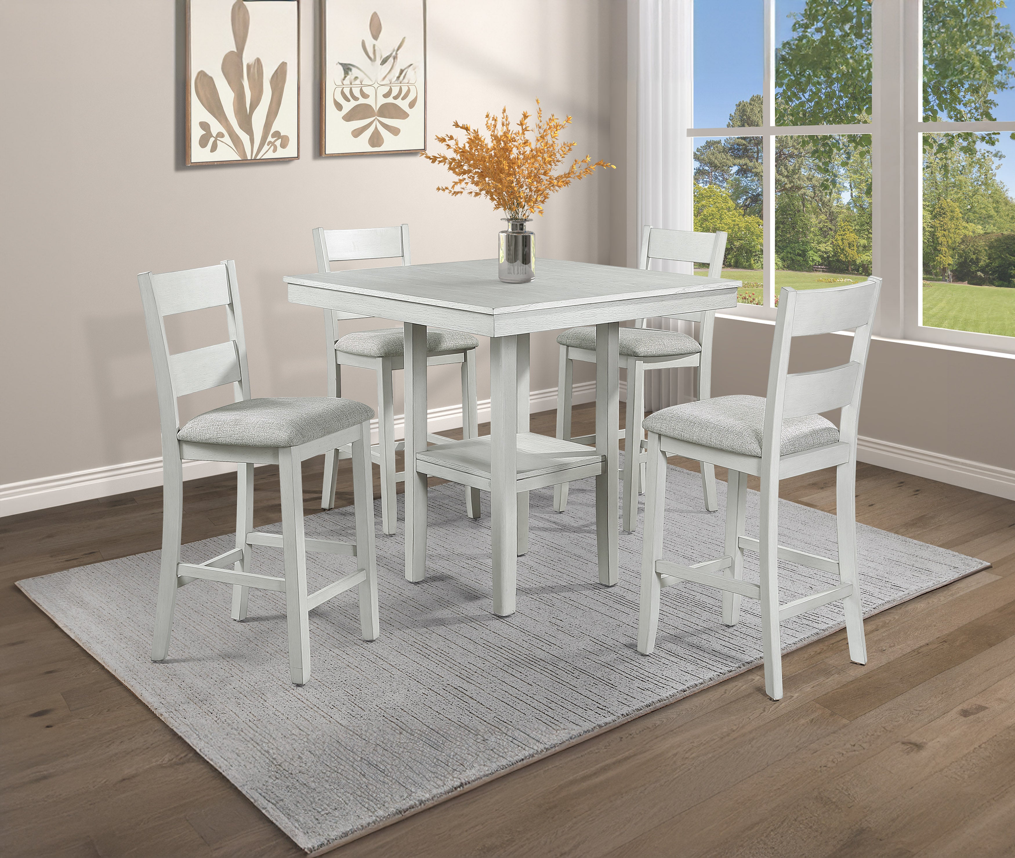 Crown Mark Lester 5-Pk Ctr Ht Table Drift Wood - Luna Furniture