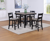Lester Light Gray 5-Piece Counter Height Set from Crown Mark - Luna Furniture
