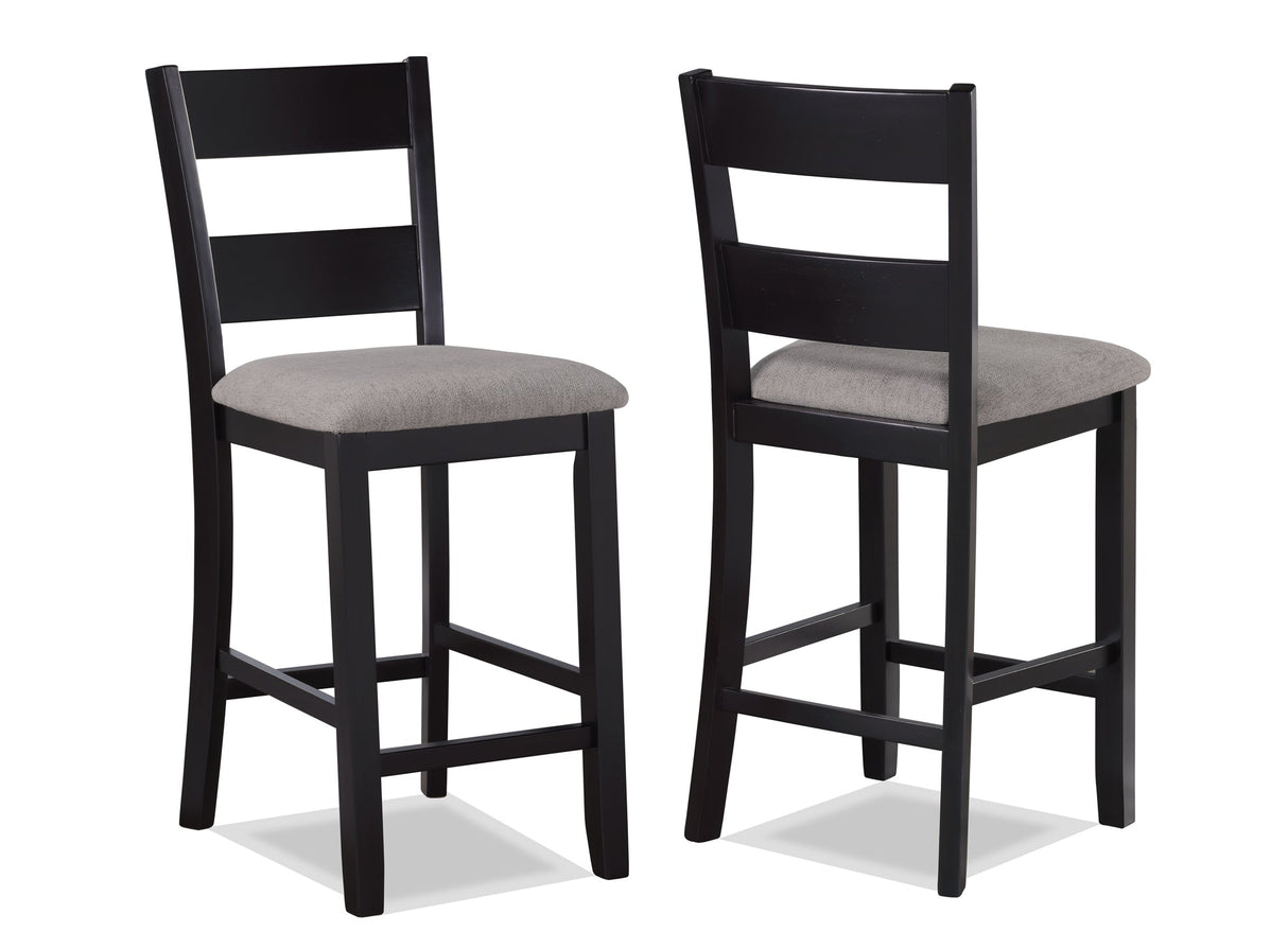 Lester Light Gray 5-Piece Counter Height Set from Crown Mark - Luna Furniture