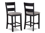 Lester Light Gray 5-Piece Counter Height Set from Crown Mark - Luna Furniture
