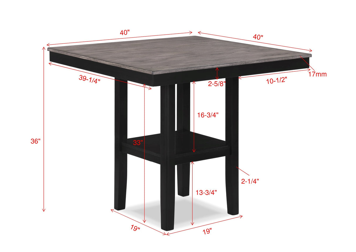 Lester Light Gray 5-Piece Counter Height Set from Crown Mark - Luna Furniture