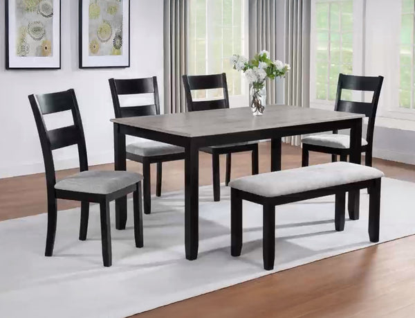 Lester Light Gray 6-Piece Dining Set