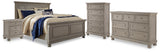 Lettner Light Gray California King Panel Bed, Dresser, Chest and 2 Nightstands from Ashley Furniture - Luna Furniture