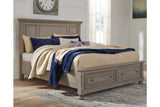 Lettner Light Gray California King Storage Platform Bed from Ashley Furniture - Luna Furniture
