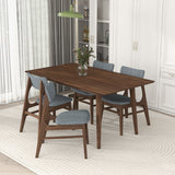 Levi Modern Style Solid Wood Rectangular Dining Kitchen Table Walnut / 63" from Ashcroft Furniture - Luna Furniture