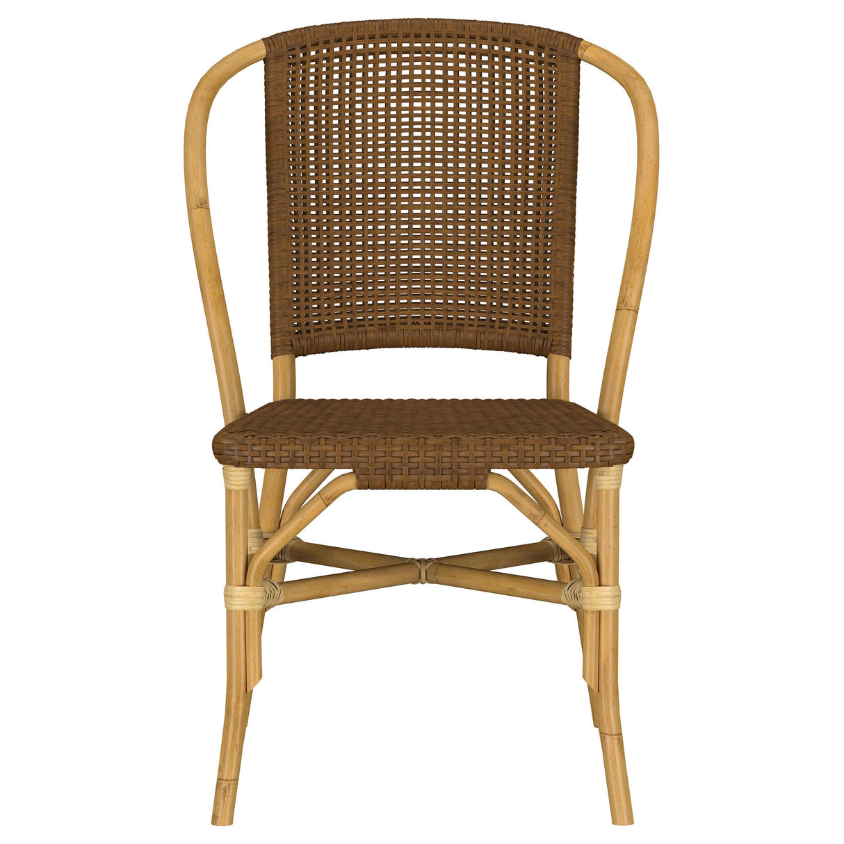 Lexley Brown Woven Rattan Dining Side Chair, Set of 2 from Coaster - Luna Furniture