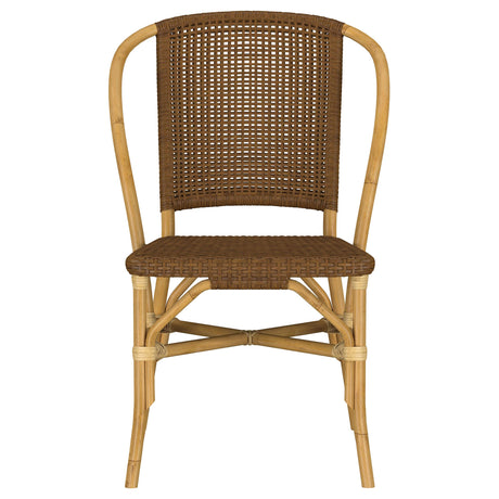 Lexley Brown Woven Rattan Dining Side Chair, Set of 2 from Coaster - Luna Furniture