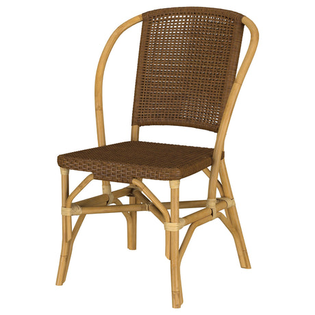 Lexley Brown Woven Rattan Dining Side Chair, Set of 2 from Coaster - Luna Furniture