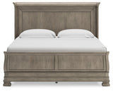 Lexorne California King Sleigh Bed with Mirrored Dresser and Nightstand in Gray from Ashley - Luna Furniture