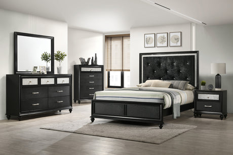 Lila Black Upholstered Panel Youth Bedroom Set from Crown Mark - Luna Furniture