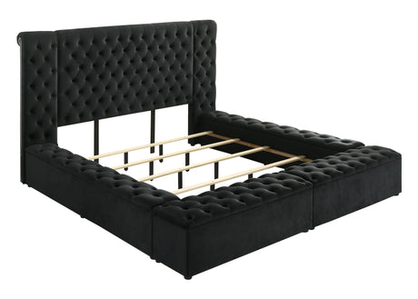 Liliana King Black Panel Bed from Crown Mark - Luna Furniture