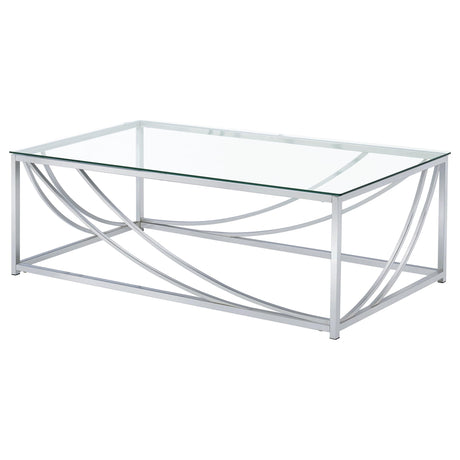 Lille Chrome 2-Piece Glass Top Coffee and End Table Set from Coaster - Luna Furniture