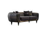 Lima 3-pieces (Sofa & Loveseat & Chair) Livingroom Set in Black from Furnia - Luna Furniture